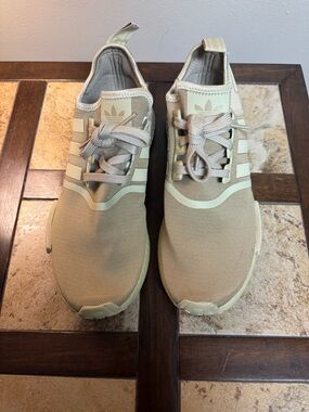 adidas Tan Slip-On Athletic Sneakers with Trefoil